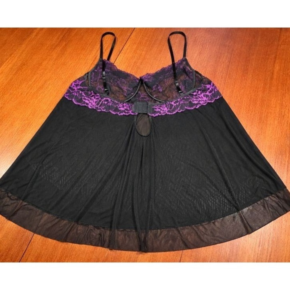 Plus‎ 3X-4X Babydoll Nighty Black Dark Romantic Sexy Feminine Whimsigoth Goth
